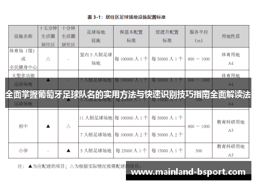全面掌握葡萄牙足球队名的实用方法与快速识别技巧指南全面解读法